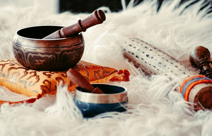 a collection of sound healing instruments