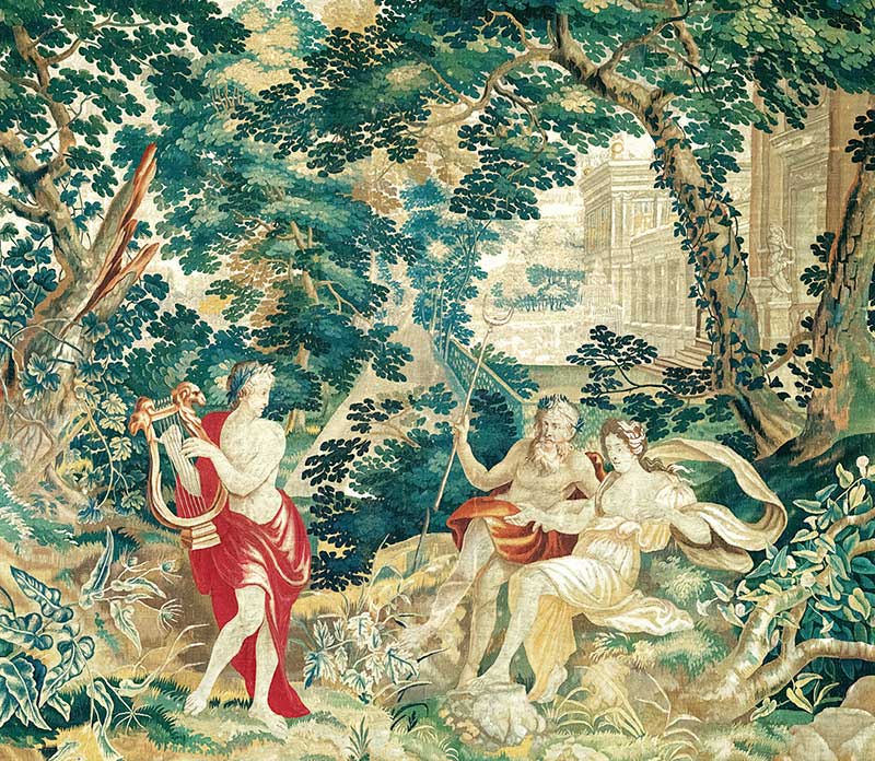 Orpheus Painting depicting Orpheus playing a lyre to Hades and Eurydice.