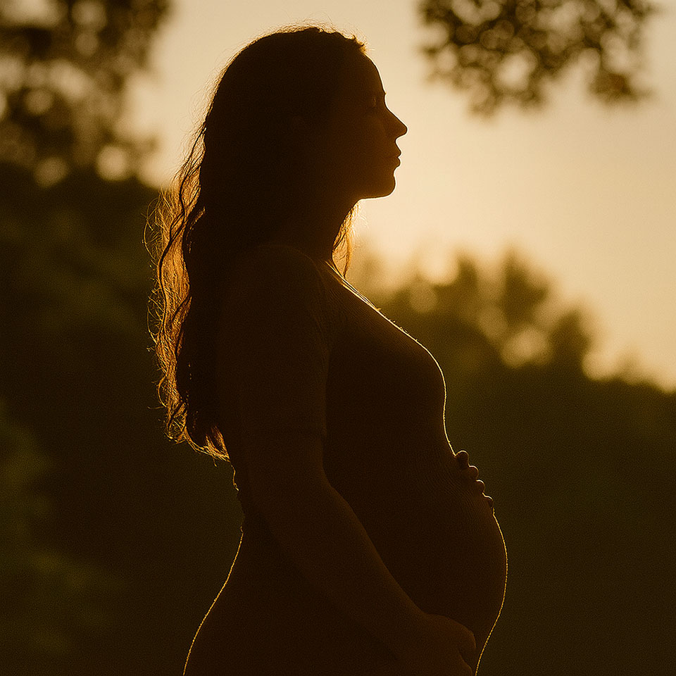 Evocative image of a human silhouette made by threads of light.